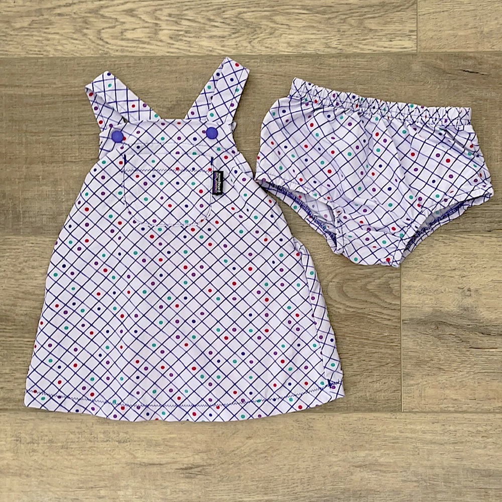 Patagonia Baby Girls Purple Polkadot Baggies Dress